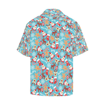 Santa Christmas Themed Print Design LKS306 Men's Hawaiian Shirt