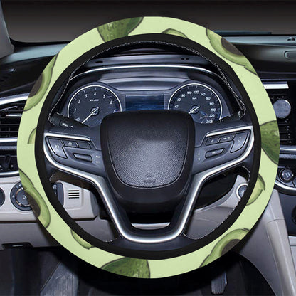 Avocado Pattern Print Design 02 Steering Wheel Cover with Elastic Edge