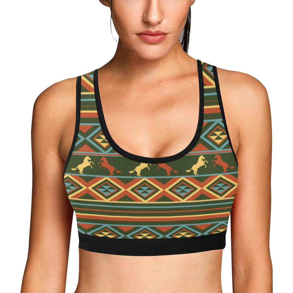 Horse Western Pattern Sports Bra