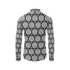 Calendar Aztec White Black Print Pattern Men's Long Sleeve Shirt