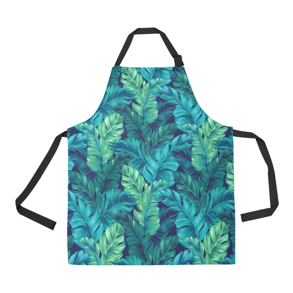 Banana Leaf Pattern Print Design BL05 Apron with Pocket