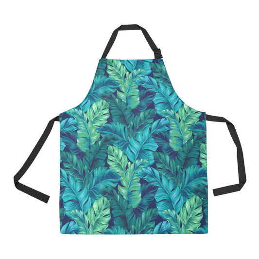 Banana Leaf Pattern Print Design BL05 Apron with Pocket