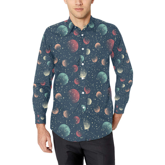 Cosmic Pattern Print Design 04 Men's Long Sleeve Shirt