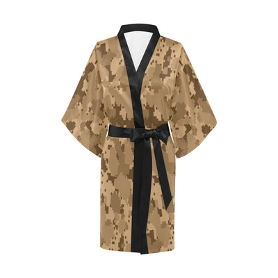 ACU Desert Digital Pattern Print Design 01 Women's Short Kimono