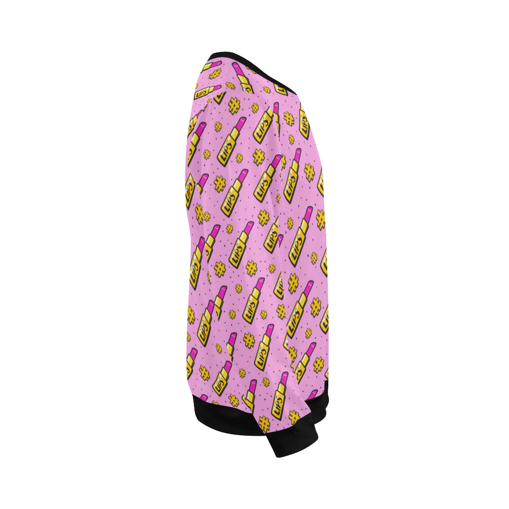 Lipstick Pattern Print Design LT03 Men Long Sleeve Sweatshirt