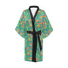 Camping Camper Pattern Print Design 05 Women's Short Kimono