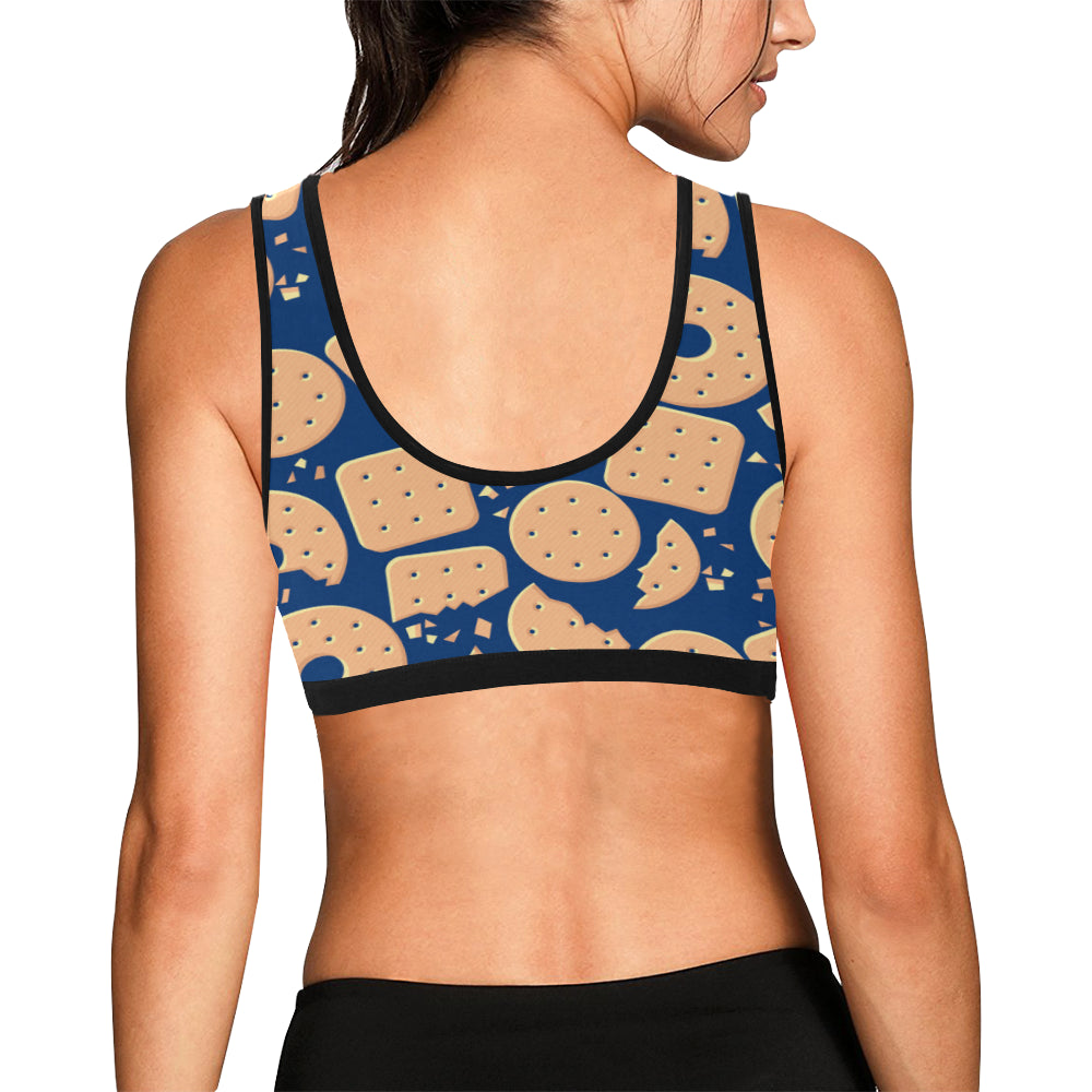 Cracker Pattern Print Design 03 Sports Bra
