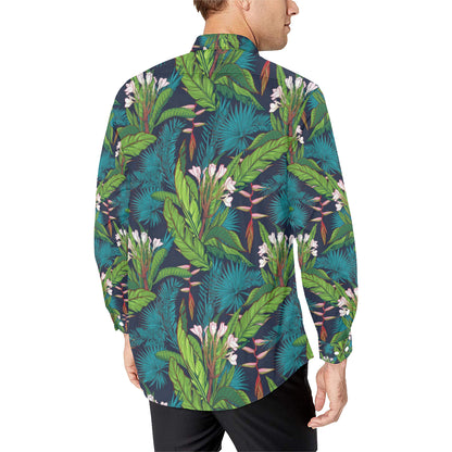Rainforest Pattern Print Design RF01 Men's Long Sleeve Shirt