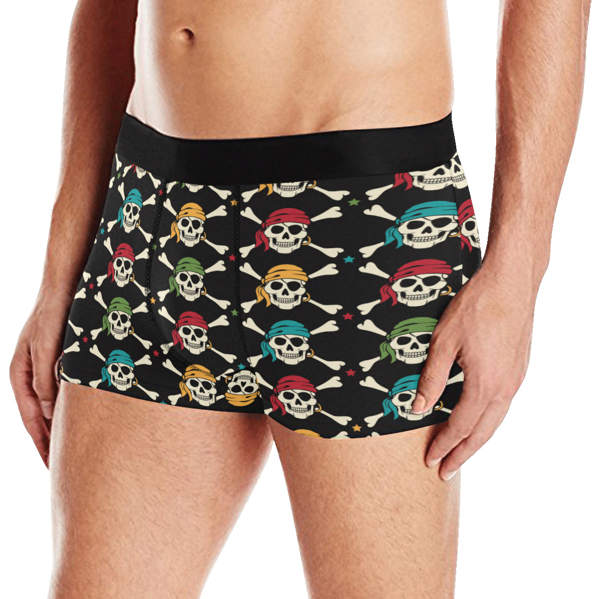 Pirate Pattern Print Design A01 Men's Boxer Briefs