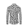 Snow Leopard Skin Print Men's Long Sleeve Shirt