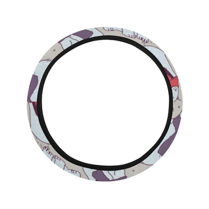 Polar Bear Pattern Print Design PB04 Steering Wheel Cover with Elastic Edge