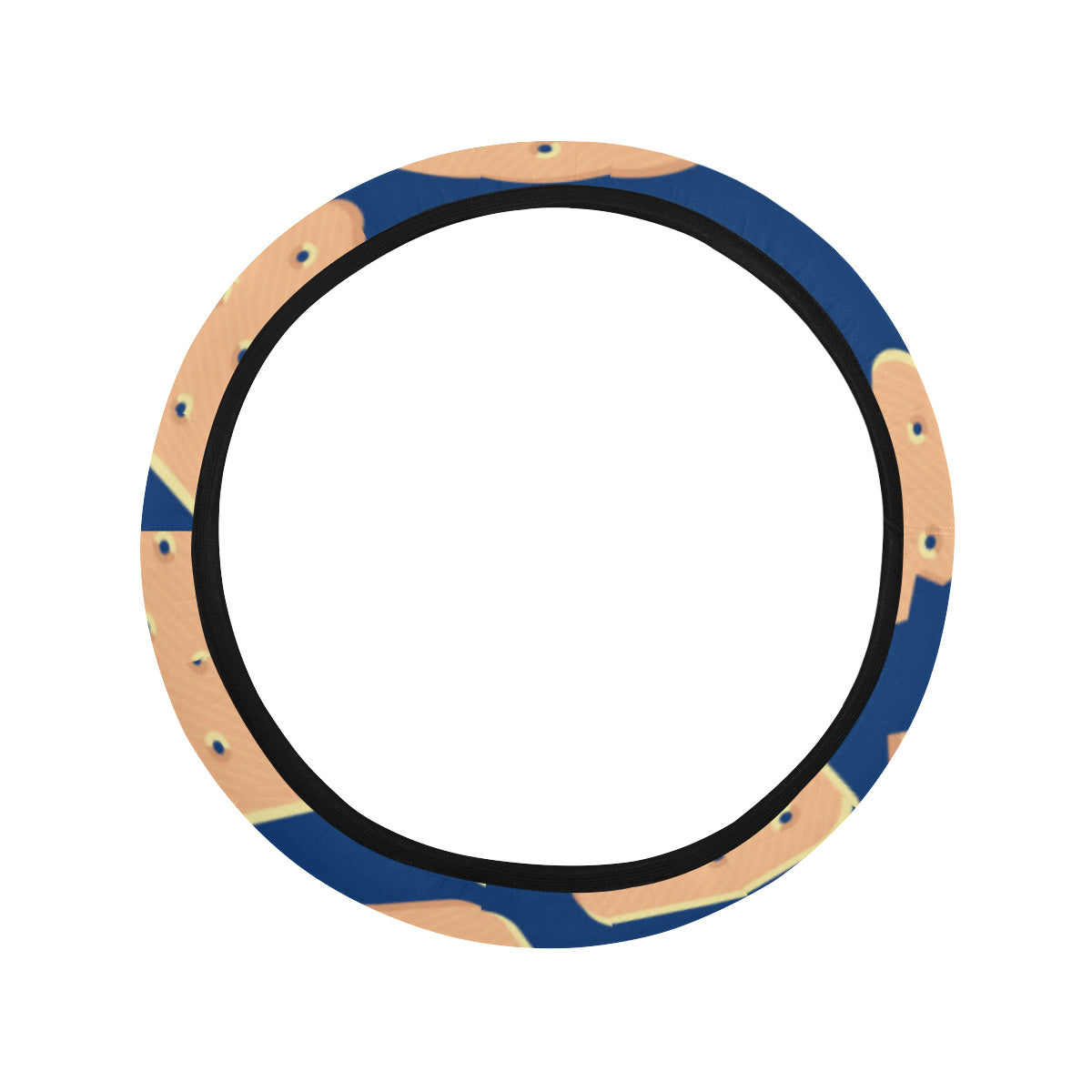 Cracker Pattern Print Design 03 Steering Wheel Cover with Elastic Edge