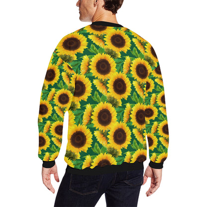 Sunflower Pattern Print Design SF02 Men Long Sleeve Sweatshirt