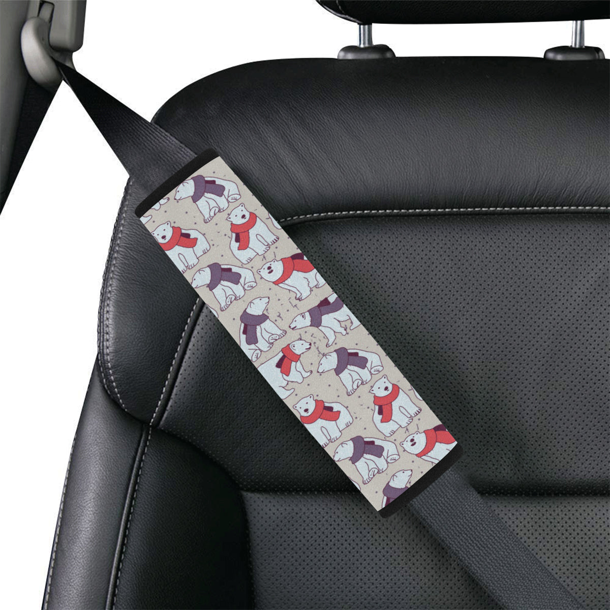 Polar Bear Pattern Print Design PB04 Car Seat Belt Cover