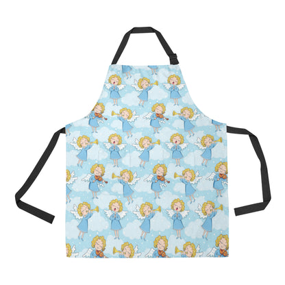 Angel Musician Pattern Print Design 09 Apron with Pocket