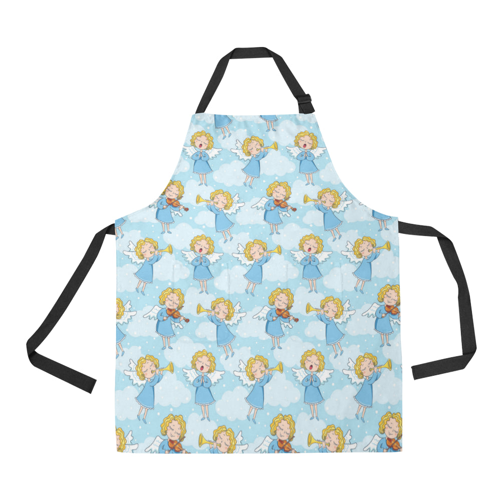 Angel Musician Pattern Print Design 09 Apron with Pocket