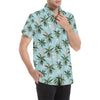 Palm Tree Pattern Print Design PT05 Men's Short Sleeve Button Up Shirt