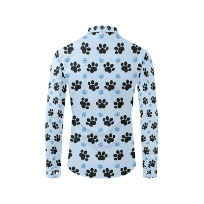 Paw Pattern Print Design A04 Men's Long Sleeve Shirt