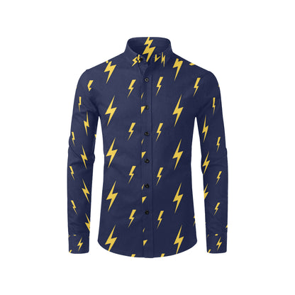 Lightning Thunder Pattern Print Design 03 Men's Long Sleeve Shirt