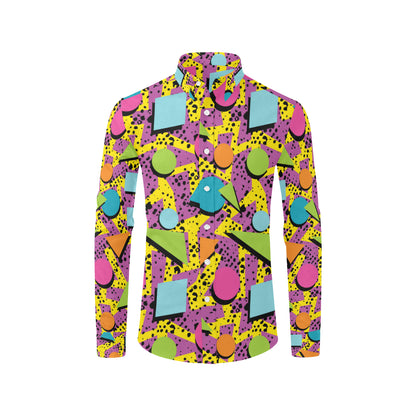 80s Pattern Print Design 1 Men's Long Sleeve Shirt