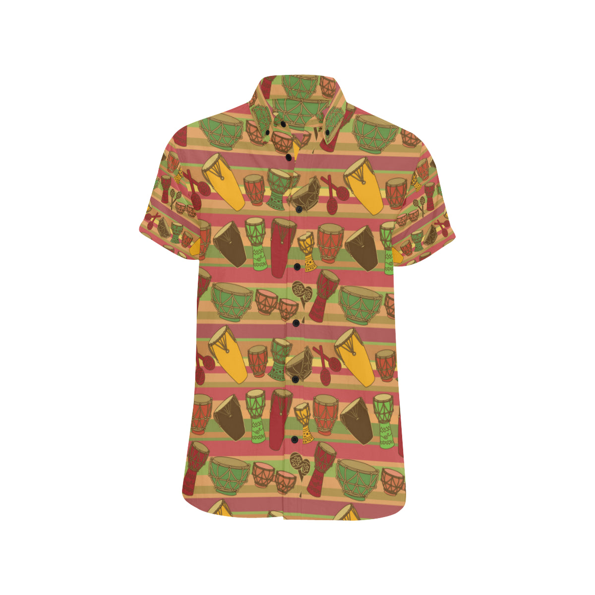 Percussion Pattern Print Design 01 Men's Short Sleeve Button Up Shirt