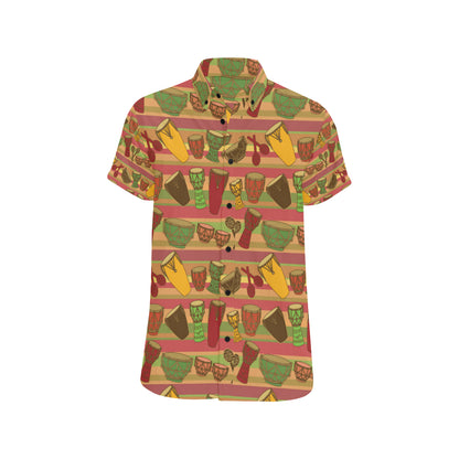 Percussion Pattern Print Design 01 Men's Short Sleeve Button Up Shirt
