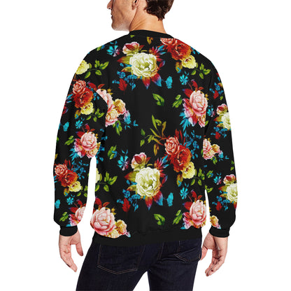Peony Pattern Print Design PE07 Men Long Sleeve Sweatshirt