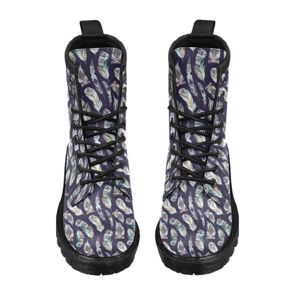 Feather Vintage Boho Design Print Women's Boots