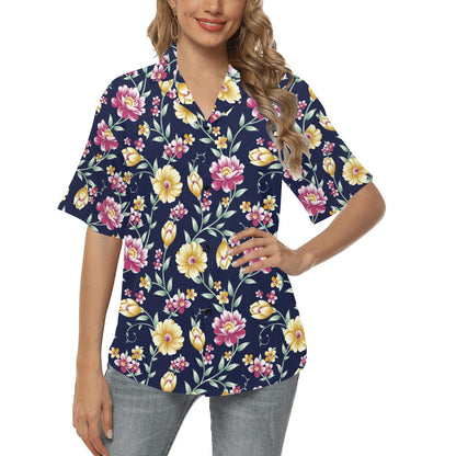Gerberas Pattern Print Design GB03 Women's Hawaiian Shirt