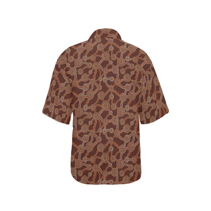 Aboriginal Pattern Print Design 03 Women's Hawaiian Shirt