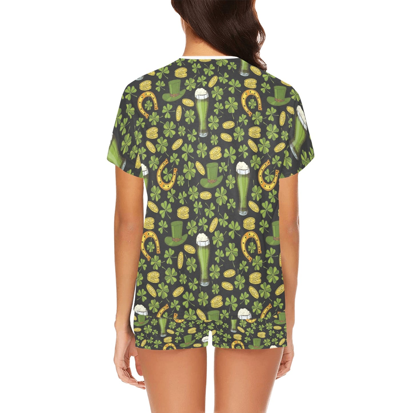 St Patricks Day Print Design LKS307 Women's Short Pajama Set