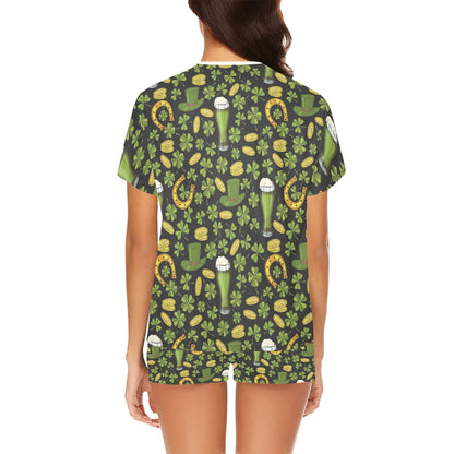 St Patricks Day Print Design LKS307 Women's Short Pajama Set