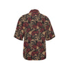 Microphone Skull Rose Pattern Print Design 02 Women's Hawaiian Shirt