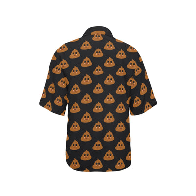 Poop Emoji Pattern Print Design A01 Women's Hawaiian Shirt