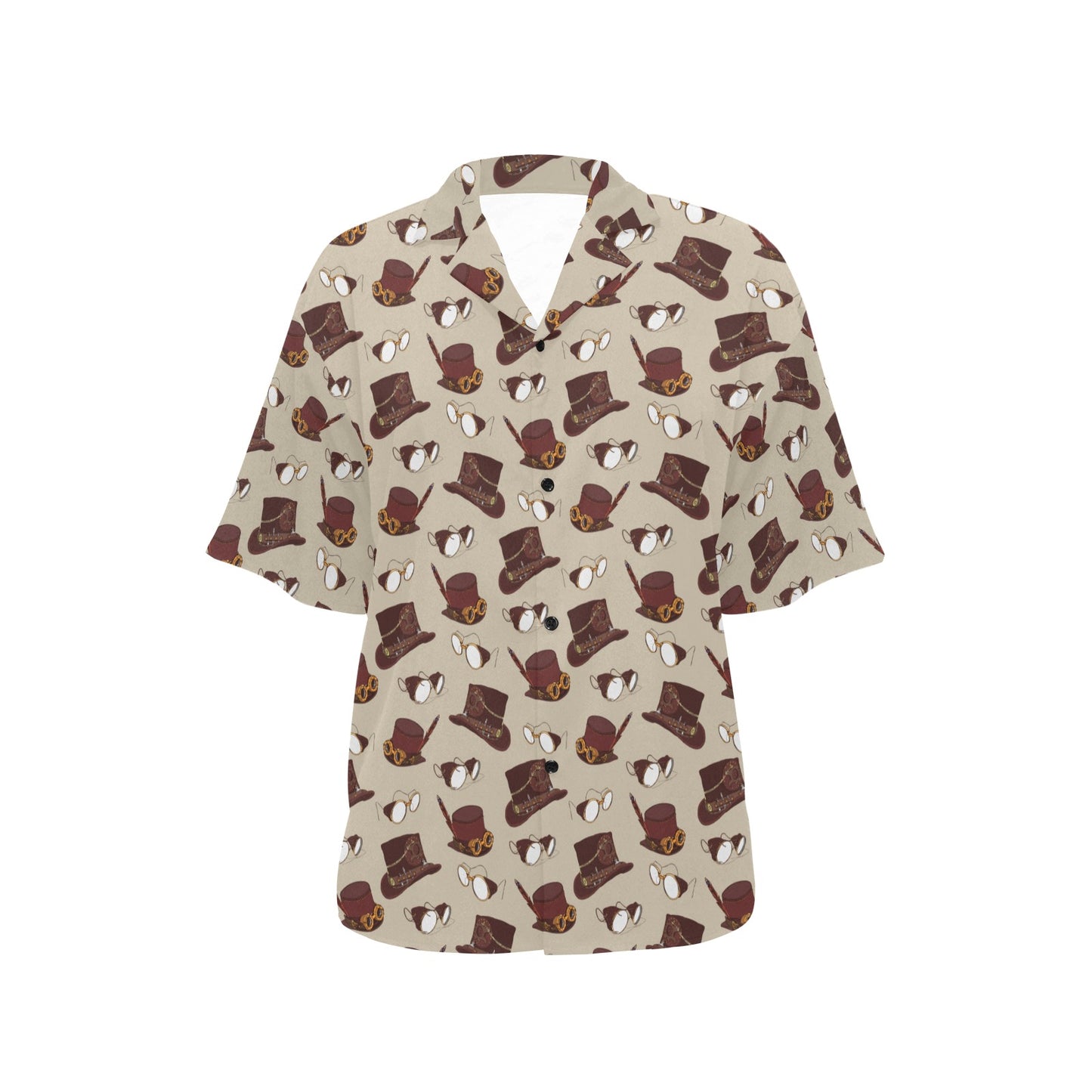 Steampunk Hat Print Design LKS301 Women's Hawaiian Shirt