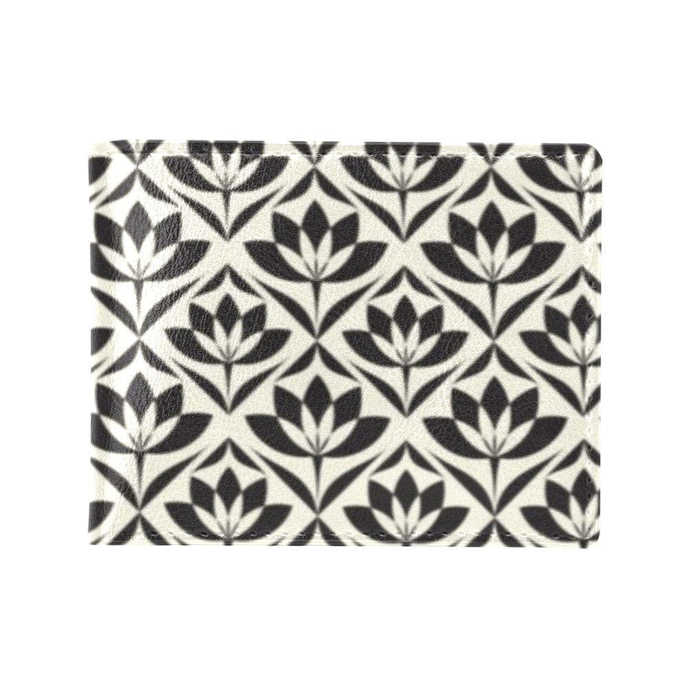 Lotus Pattern Print Men's ID Card Wallet