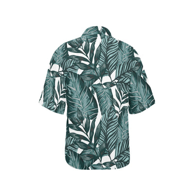 Tropical Palm Leaves Pattern Women's Hawaiian Shirt