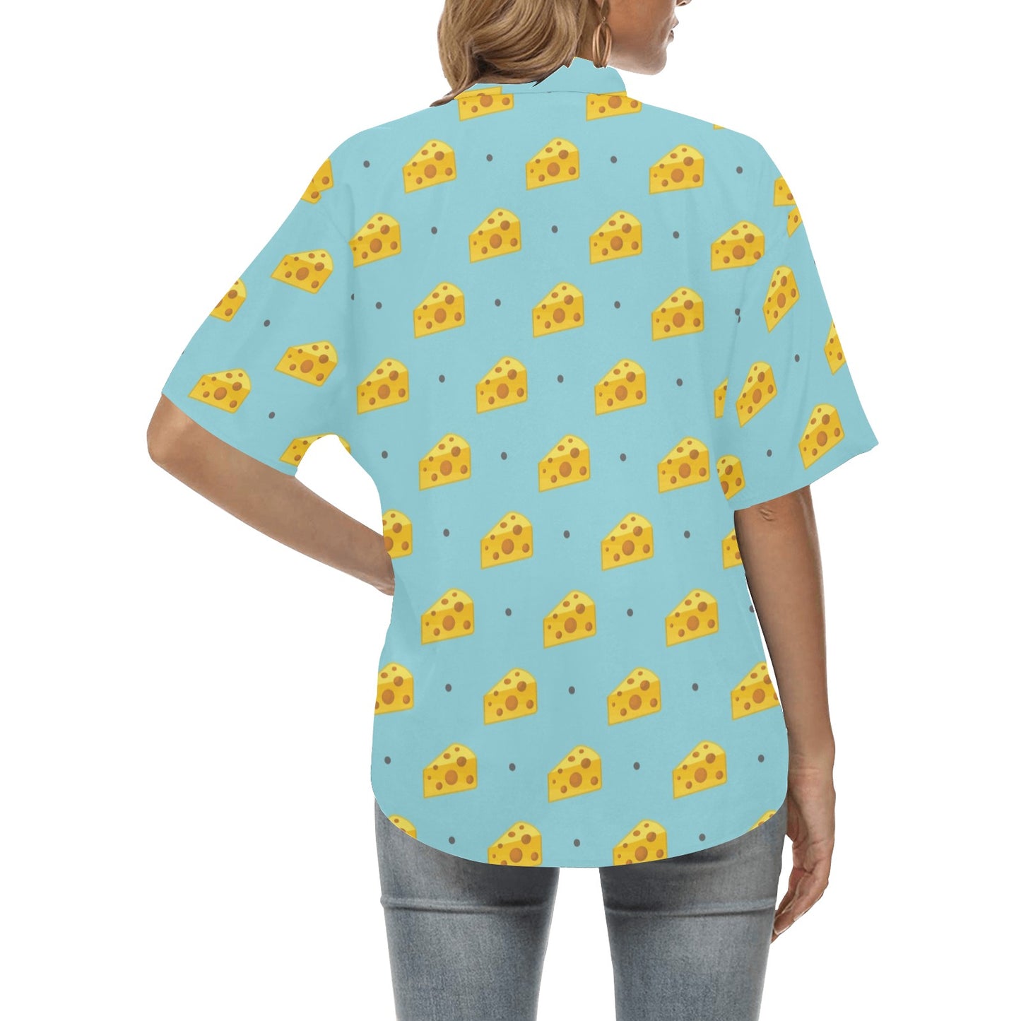 Cheese Pattern Print Design 02 Women's Hawaiian Shirt
