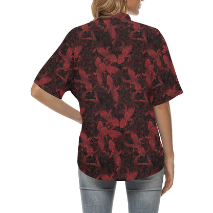 Gecko Pattern Print Design 04 Women's Hawaiian Shirt