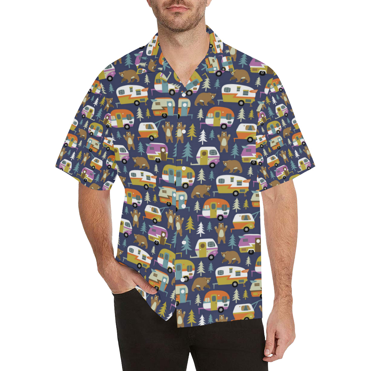 Camper Pattern Print Design 04 Men's Hawaiian Shirt