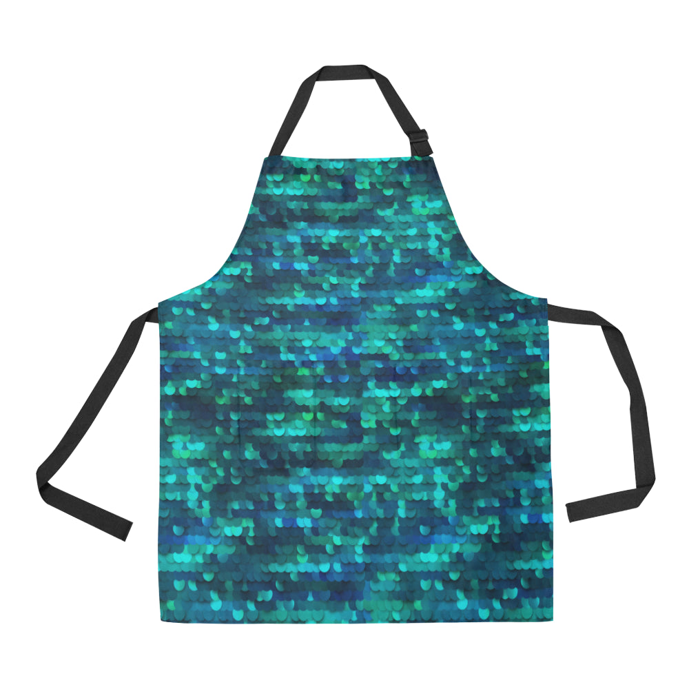 Mermaid Scales Pattern Print Design 06 Apron with Pocket
