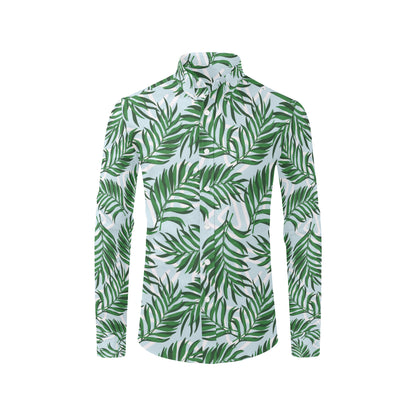 Palm Leaves Pattern Print Design PL06 Men's Long Sleeve Shirt