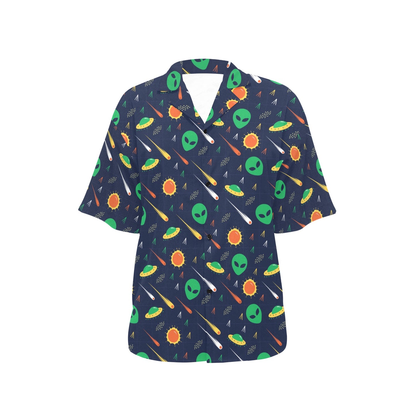 Alien UFO Pattern Print Design 05 Women's Hawaiian Shirt
