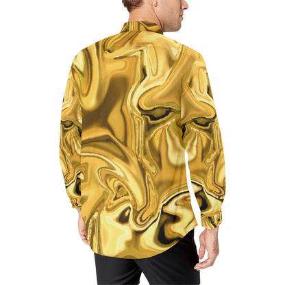 Liquid Pattern Print Design 03 Men's Long Sleeve Shirt