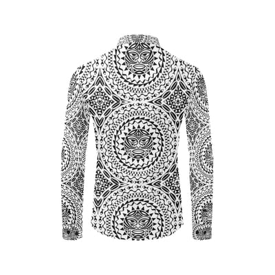 Polynesian Tribal Mask Men's Long Sleeve Shirt