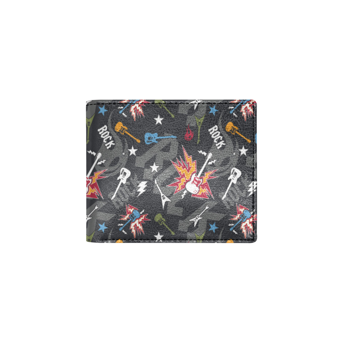 Rock and Roll Pattern Print Design A01 Men's ID Card Wallet