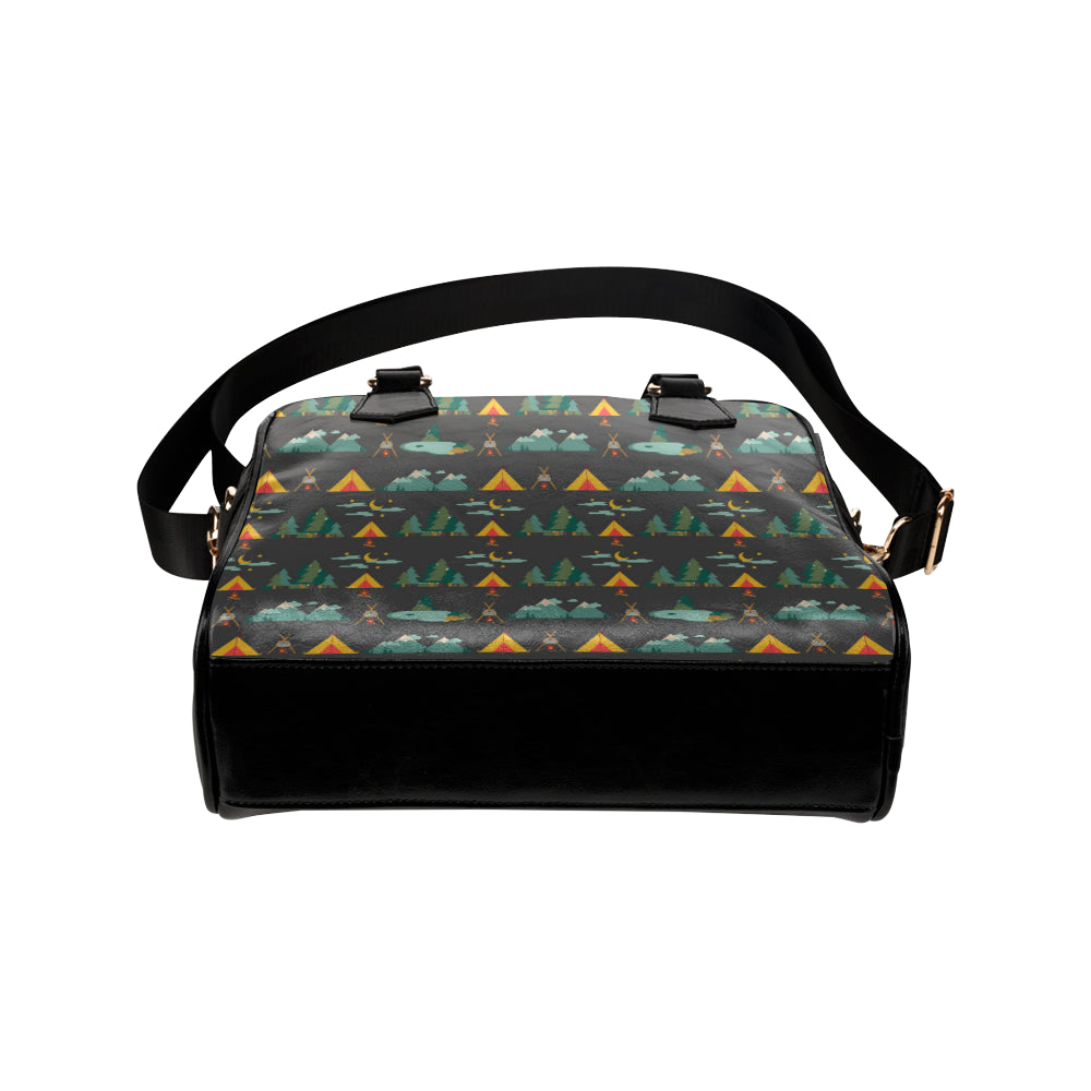 Camping Tent Pattern Print Design 03 Shoulder Handbag