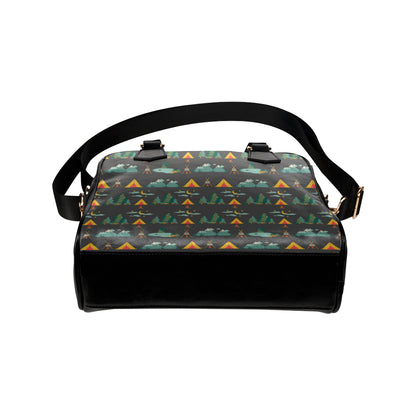 Camping Tent Pattern Print Design 03 Shoulder Handbag