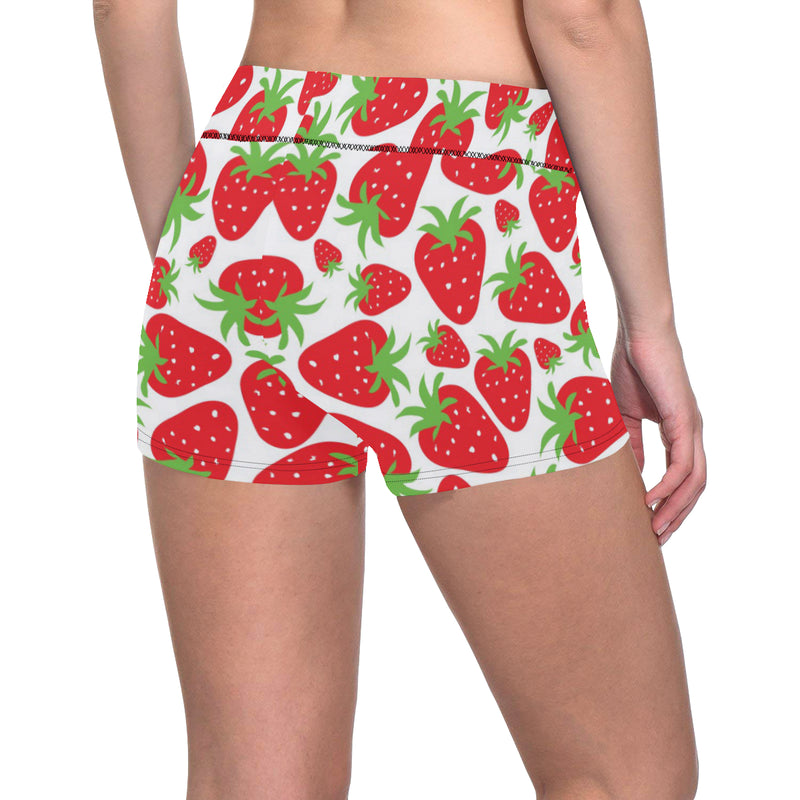 Strawberry Pattern Print Design SB01 Yoga Shorts