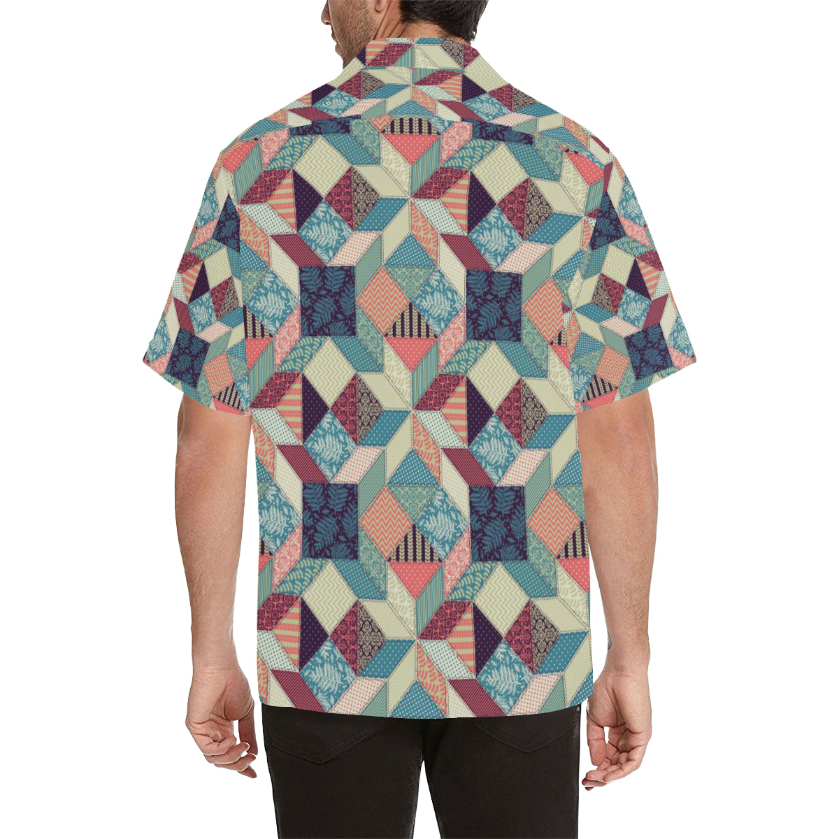 Patchwork Pattern Print Design 02 Men's Hawaiian Shirt